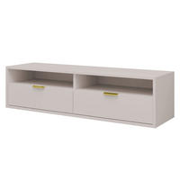 TV-LOWBOARD Queen 140 - Kaschmir/Goldfarben, Holzwerkstoff/Metall (140/35/33cm) - MIRJAN24