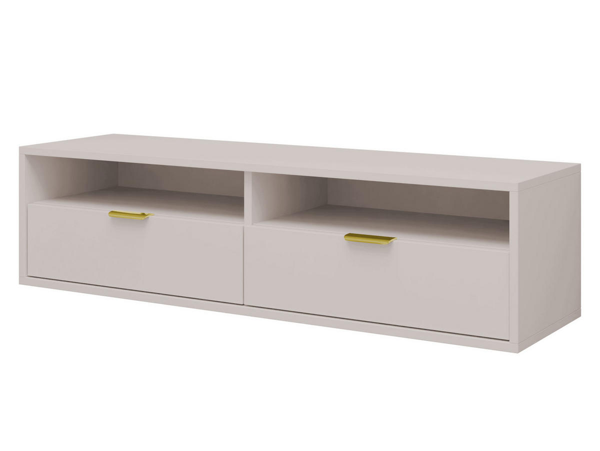 TV-LOWBOARD Queen 140 - Kaschmir/Goldfarben, Holzwerkstoff/Metall (140/35/33cm) - MIRJAN24