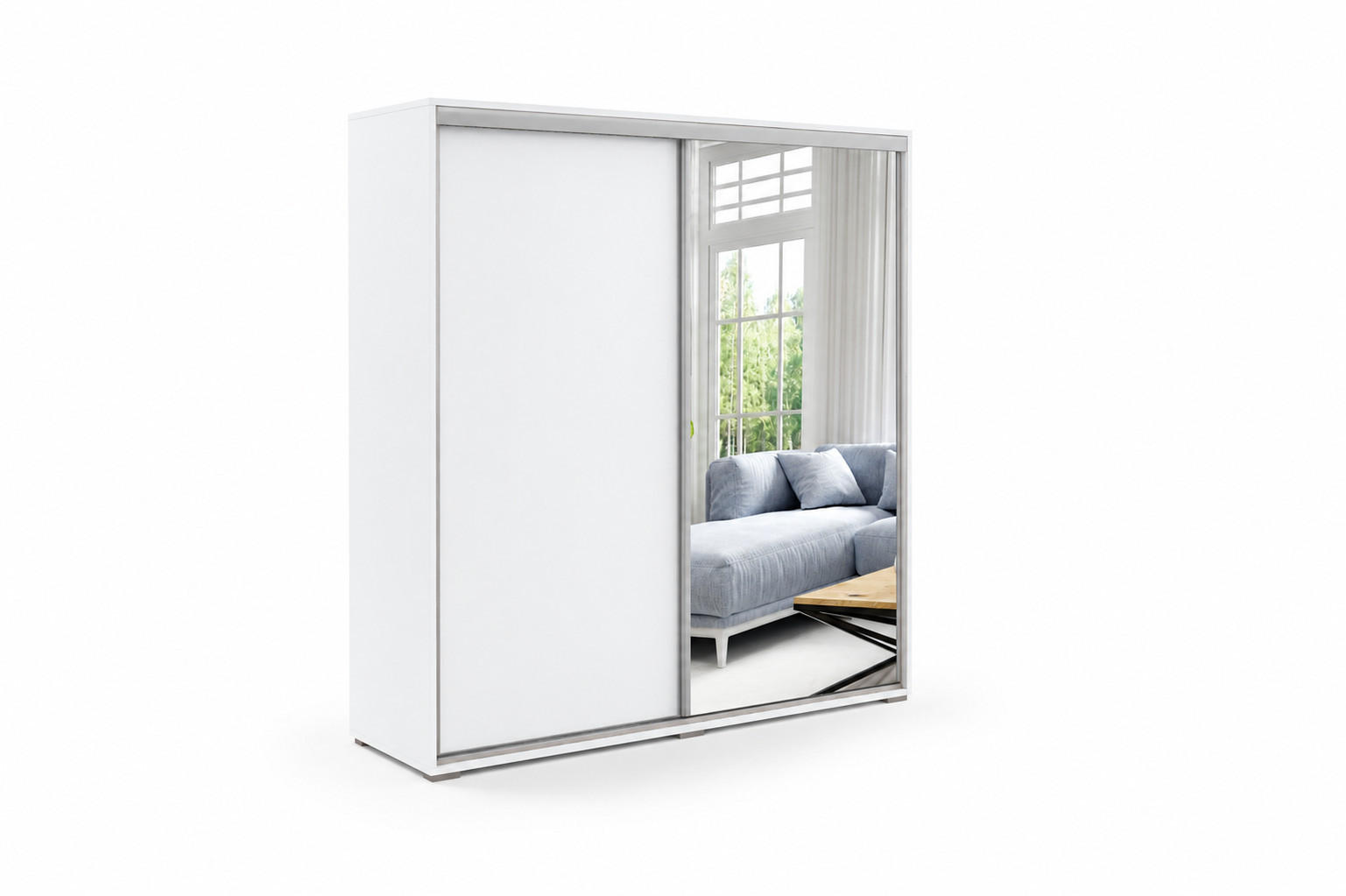 BM-Möbel Kleiderschrank Weiß 125x215x62 cm