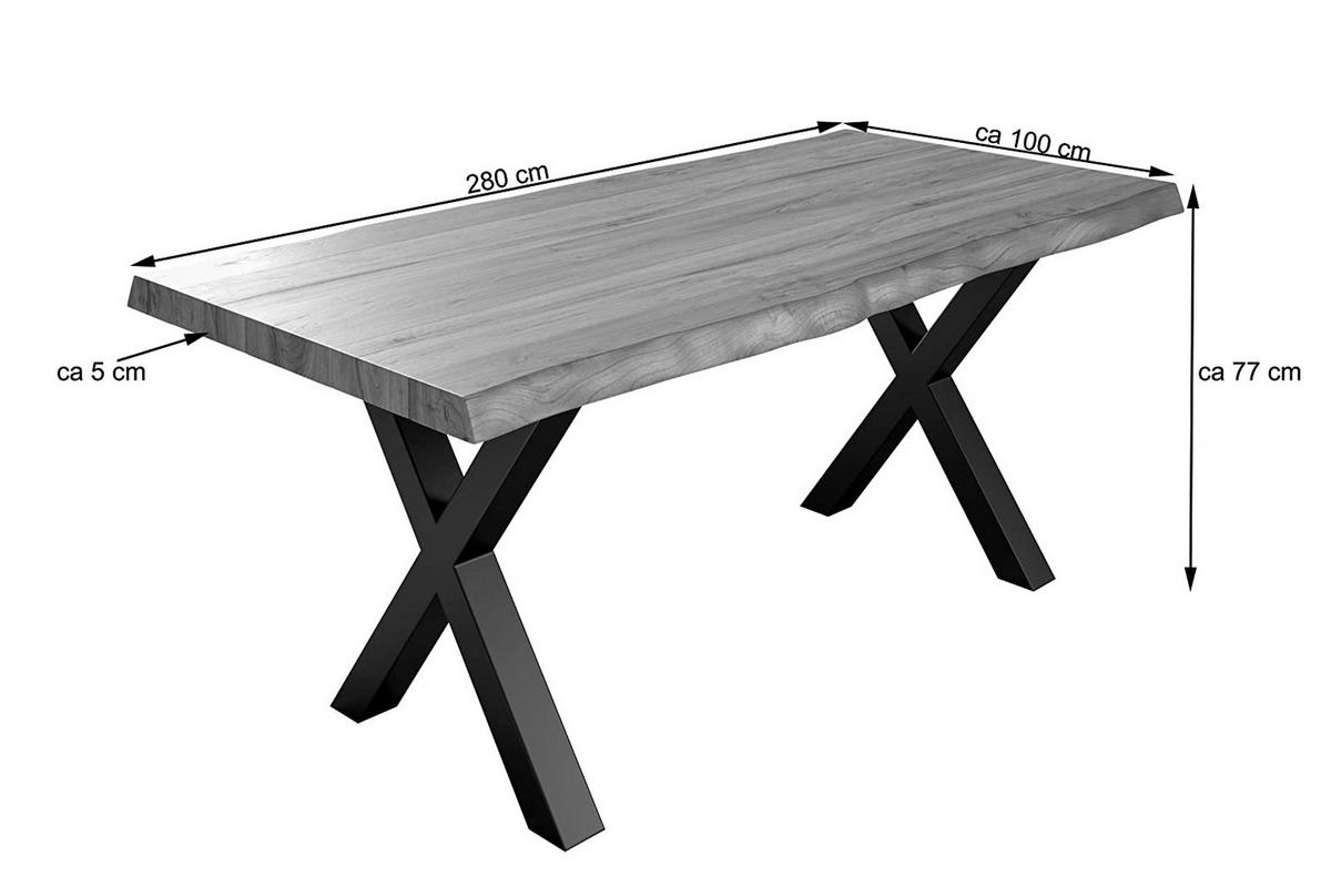 ESSTISCH XEREZ - Beige/Silberfarben, Holz/Metall (100/280/79cm) - SAM