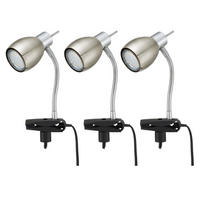 LED KLEMMLEUCHTE PINCH Silber Nickel Matt 3er Set - Silberfarben, Metall (12/12/17.5cm)