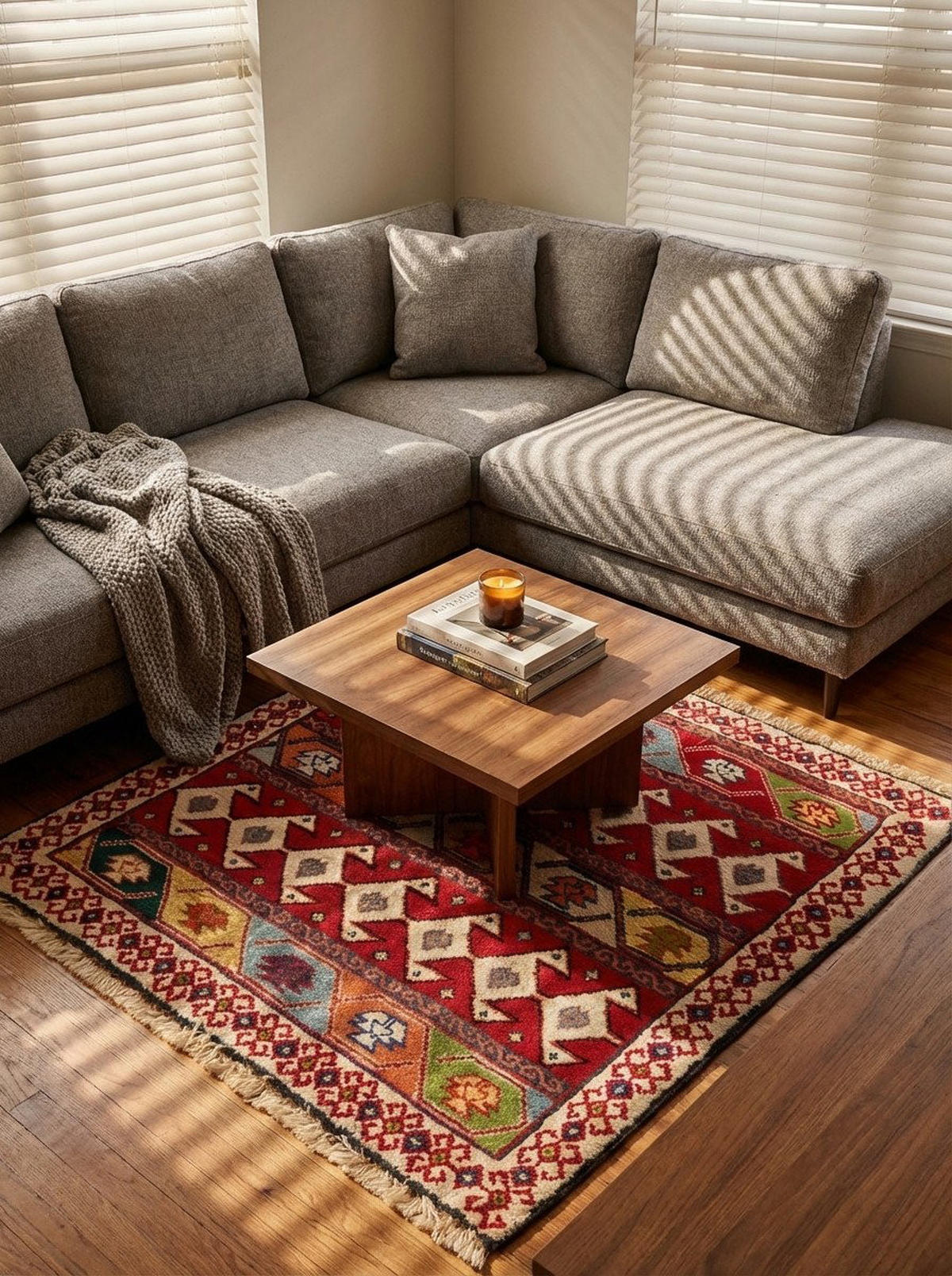 TEPPICH Gashgai Mehrfarbig 65/63 cm Schurwolle - Multicolor, Textil (63/65cm) - Looma