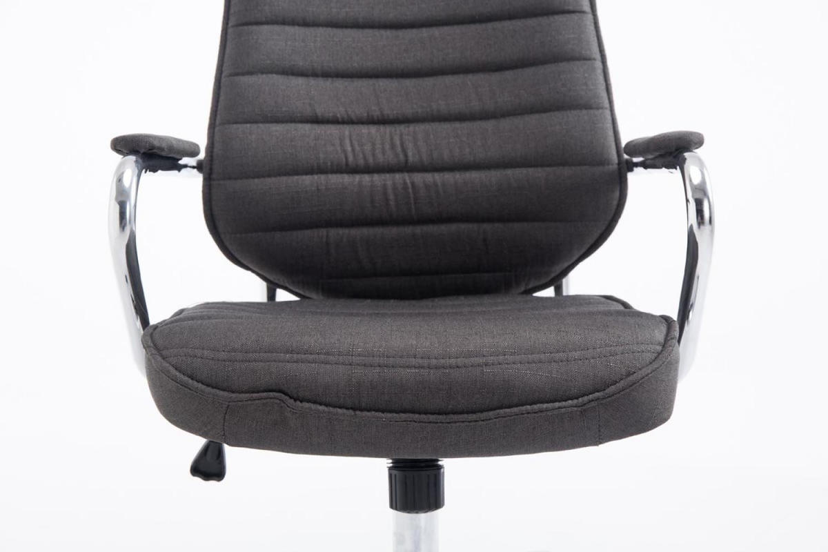 CHEFSESSEL Stoff dunkelgrau - Chromfarben/Dunkelgrau, Textil/Metall (60/117/67cm) - CLP