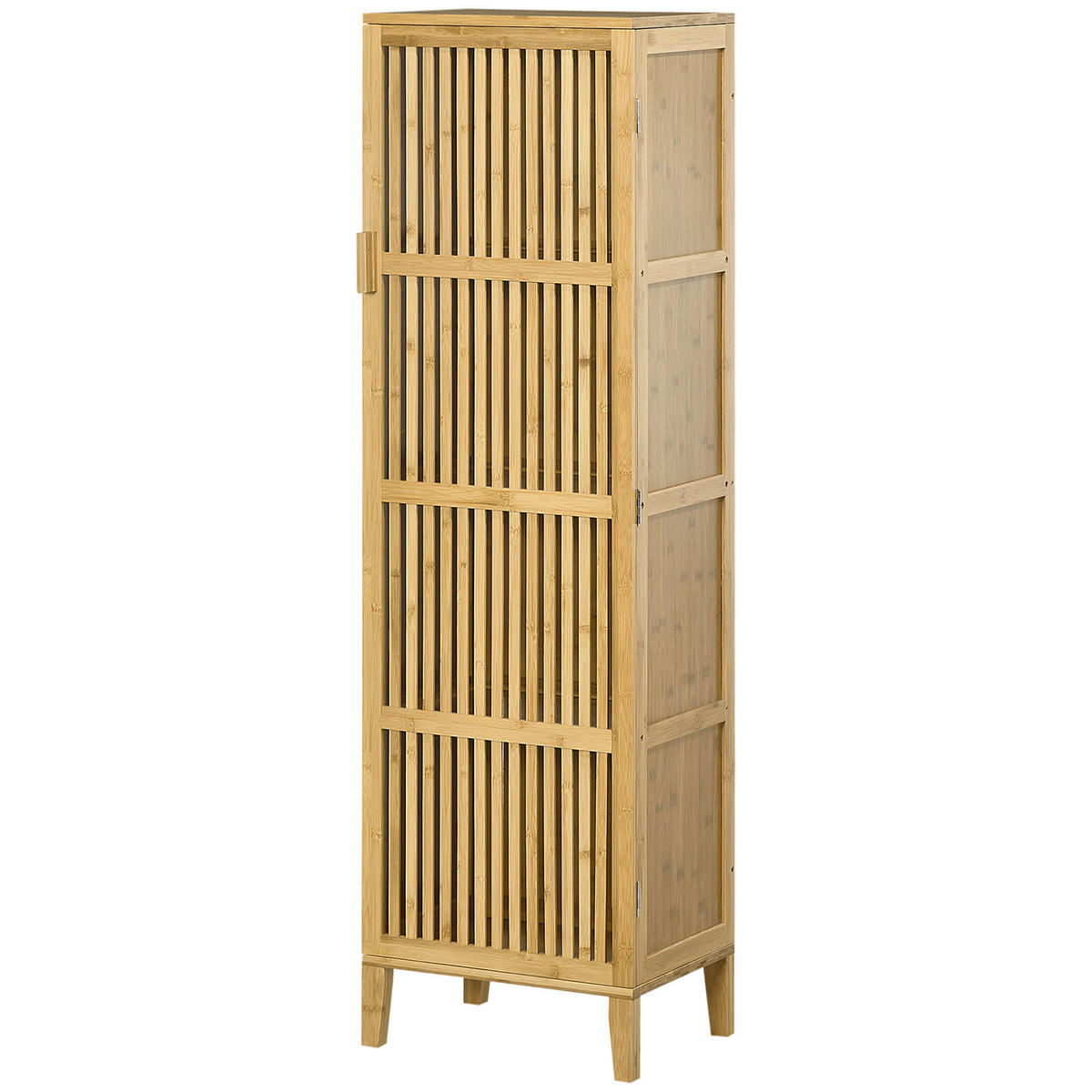BADREGAL DE-12368 mit lamellentür 40/30/140 cm Naturholz - Naturfarben, Naturmaterialien (30/140/40cm) - ComfortXL