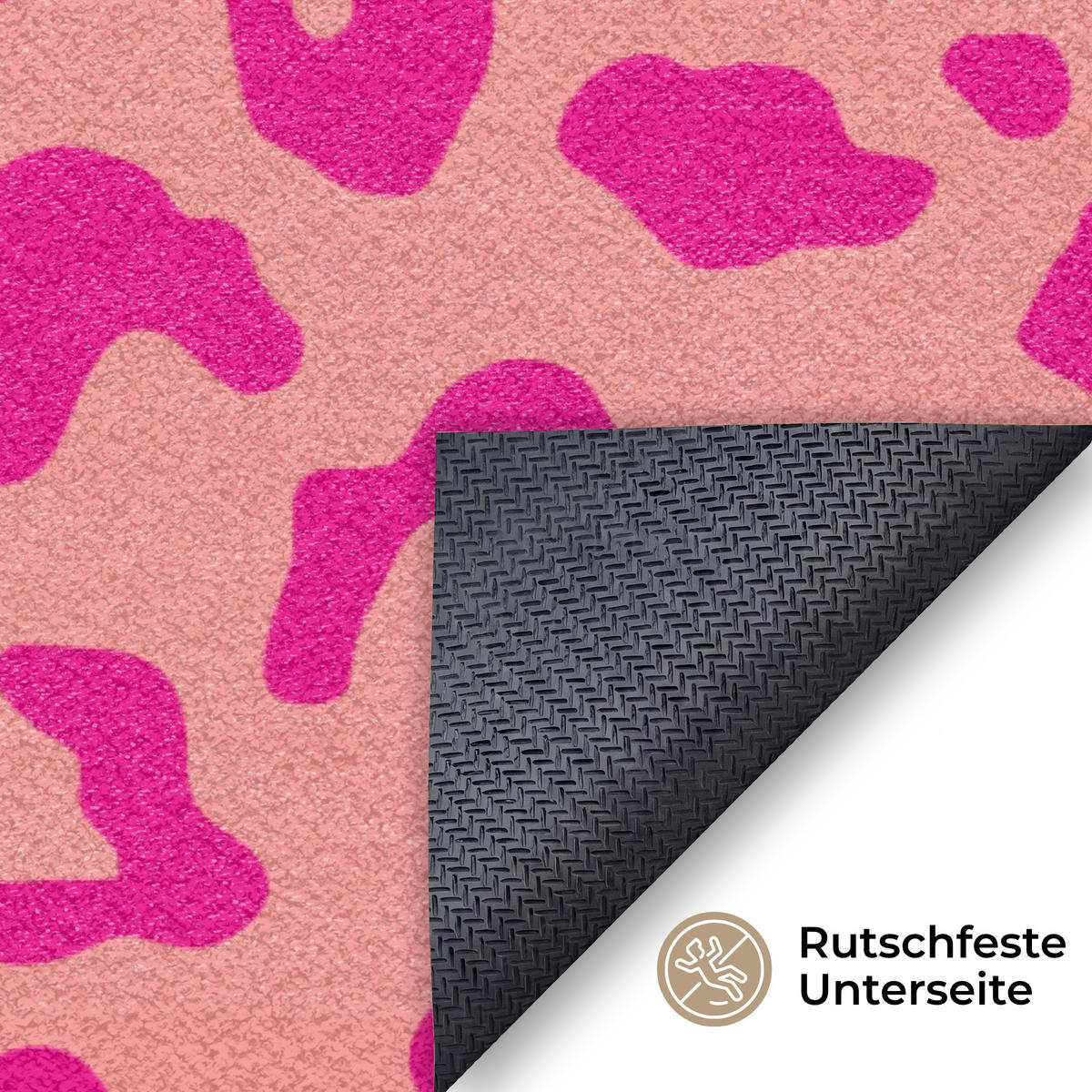 FUSSMATTE Pantherdruck - Rosa - Tierdruck - Minimalistisch Sauberlaufmatte 180x120 cm - Pink, Kunststoff (180/120cm) - MuchoWow