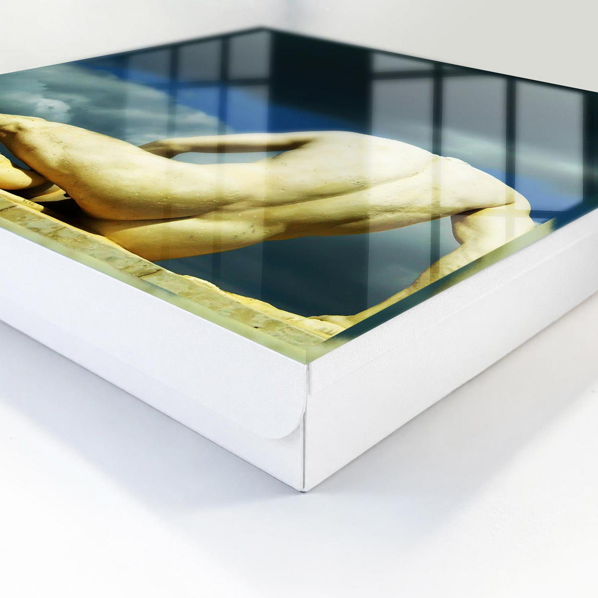 SCHLÜSSELBOX Weiß 30x30 cm – Türöffnung nach rechts - Klassische Eleganz - Gelb, Metall (30/30/5cm) - TULUP