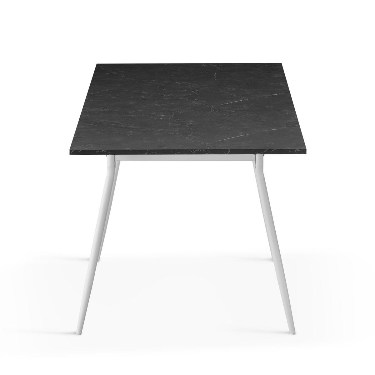 ESSTISCH LIO 120-160/80/76 cm - Schwarz/Weiß, Holzwerkstoff/Metall (120/80/76cm) - B&D Home
