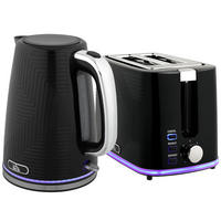 WASSERKOCHER-TOASTER-SET 2er Set Stahl Kunststoff Schwarz - Schwarz, Metall (16.7/23.2/22.2cm) - HOMCOM