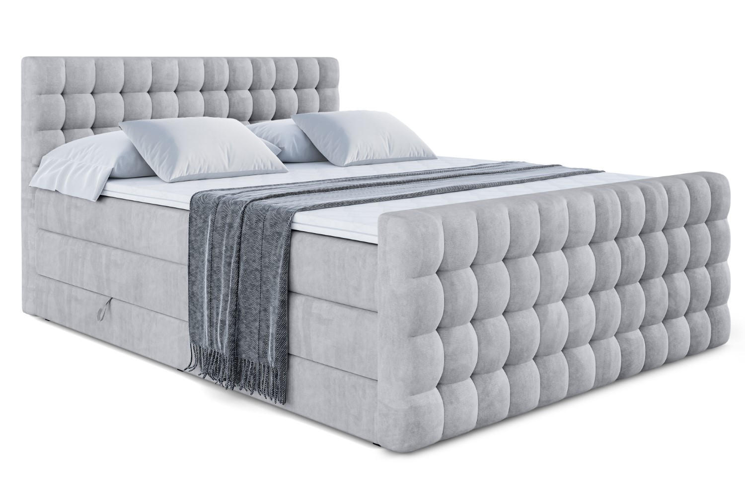 ALTDECOR POSTEL boxspring VIONE-Z KING – 180 x 200 – H3/H4 – světle šedá