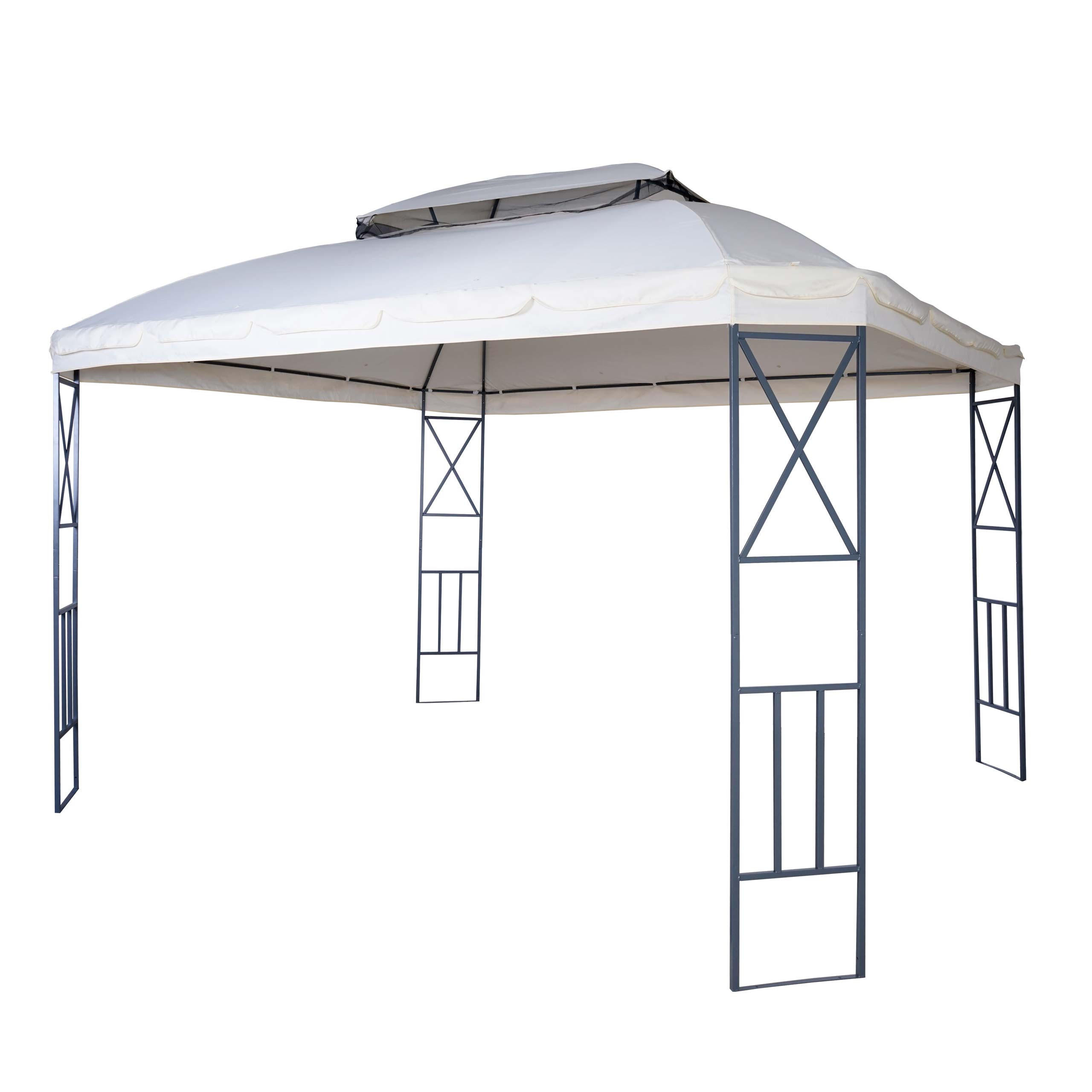 PERGOLA + MOSKITONETZ Cremeweiß - Weiß, Metall (360/290/300cm) - MCW
