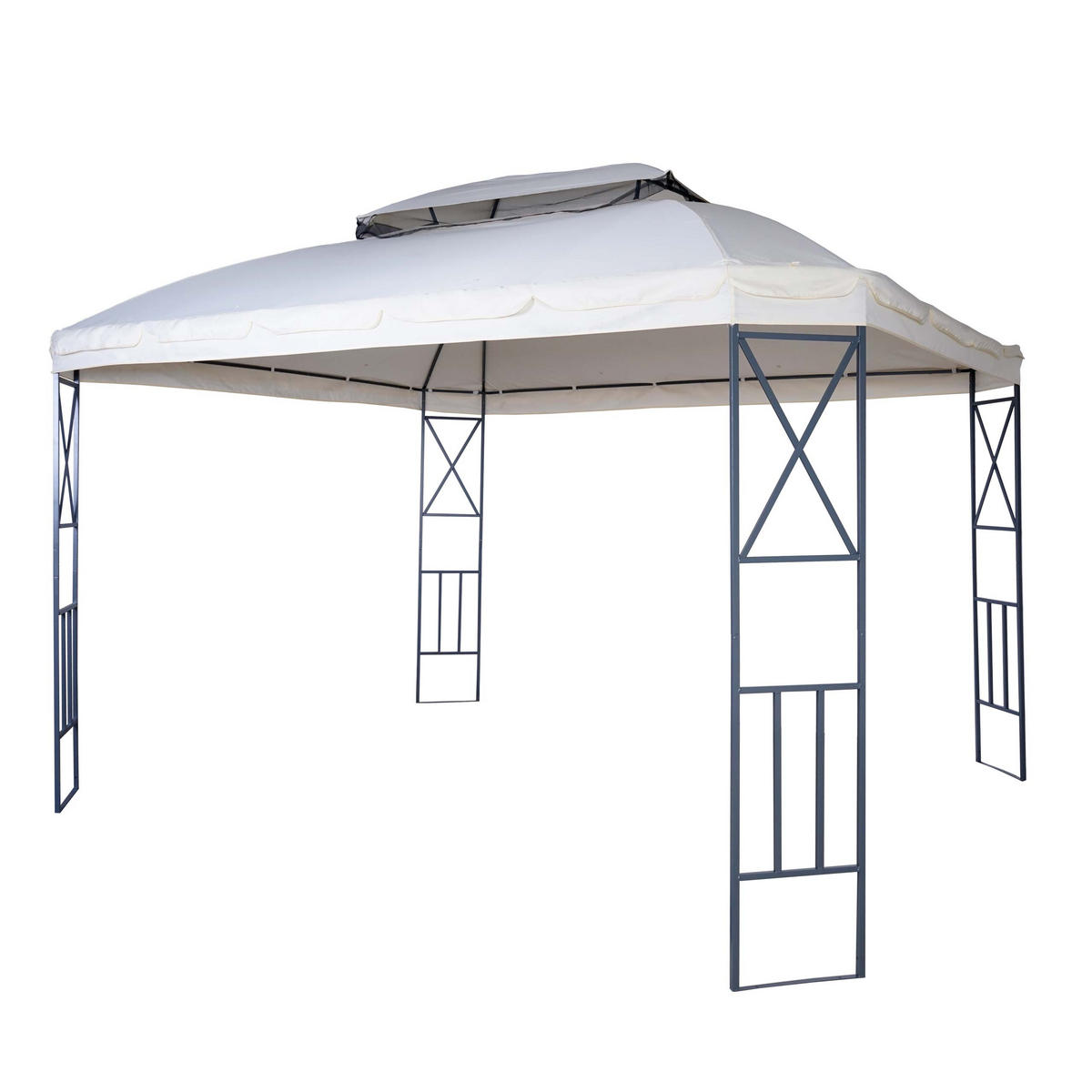 PERGOLA + MOSKITONETZ Cremeweiß - Weiß, Metall (360/290/300cm) - MCW