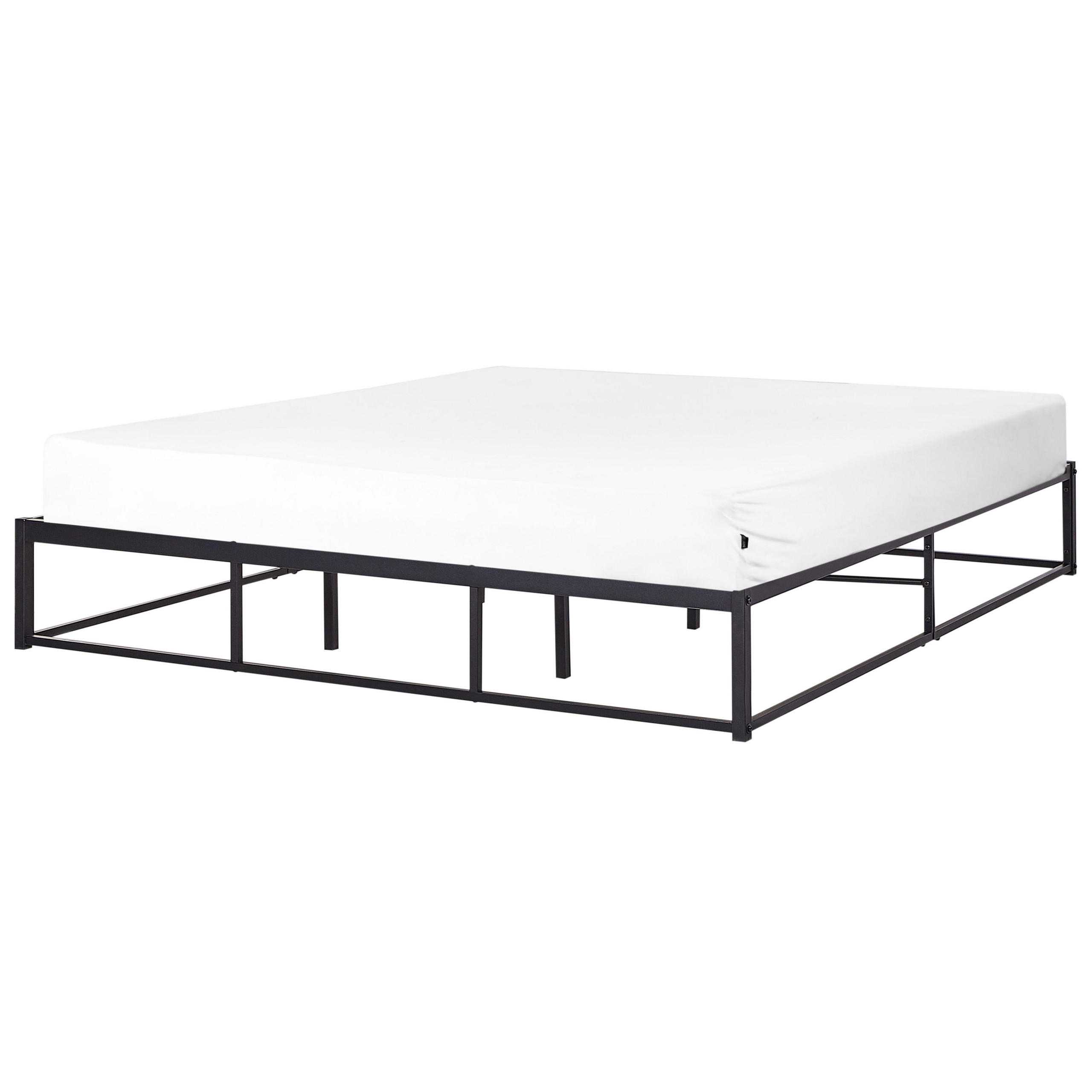 BETT mit Lattenrost 180x200 cm Schwarz Viry - Schwarz, Metall (180/200cm) - Beliani