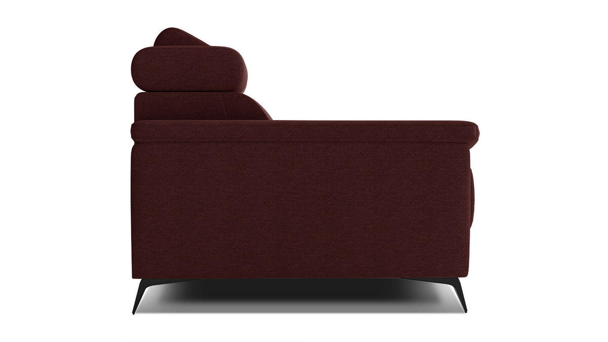 SOFA TAUNUS 2-Sitzer, bordeaux - Bordeaux/Schwarz, Holzwerkstoff/Textil (141/80/102cm) - Courtois Laville