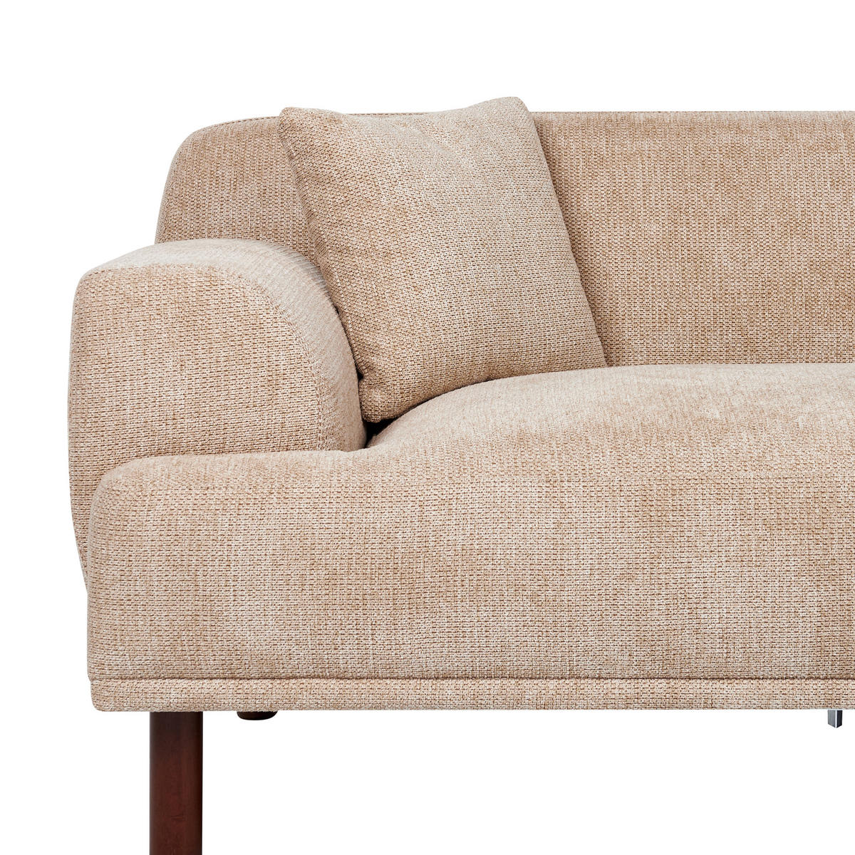 ROHOVÁ POHOVKA 3-místná Látka Béžová levostranná Holt - béžová, textil (241/159cm) - Beliani