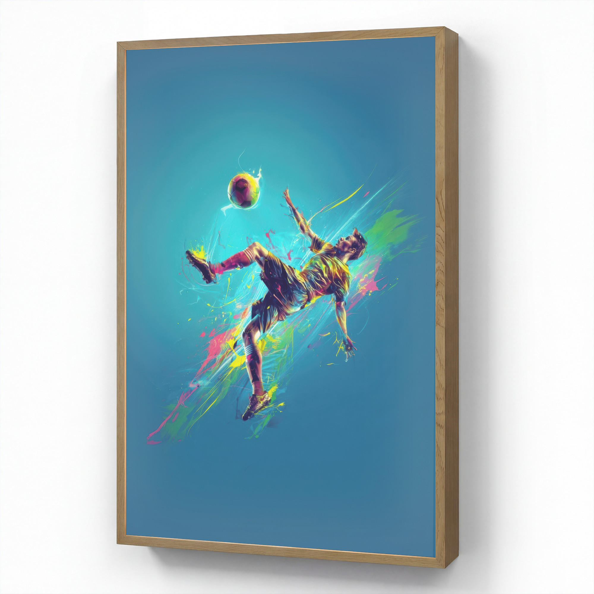 OnlyWow DOBÍJECÍ NOČNÍ LAMPIČKA Fotbalista - Stříkající barva - Barevné - Míč 70x100 cm