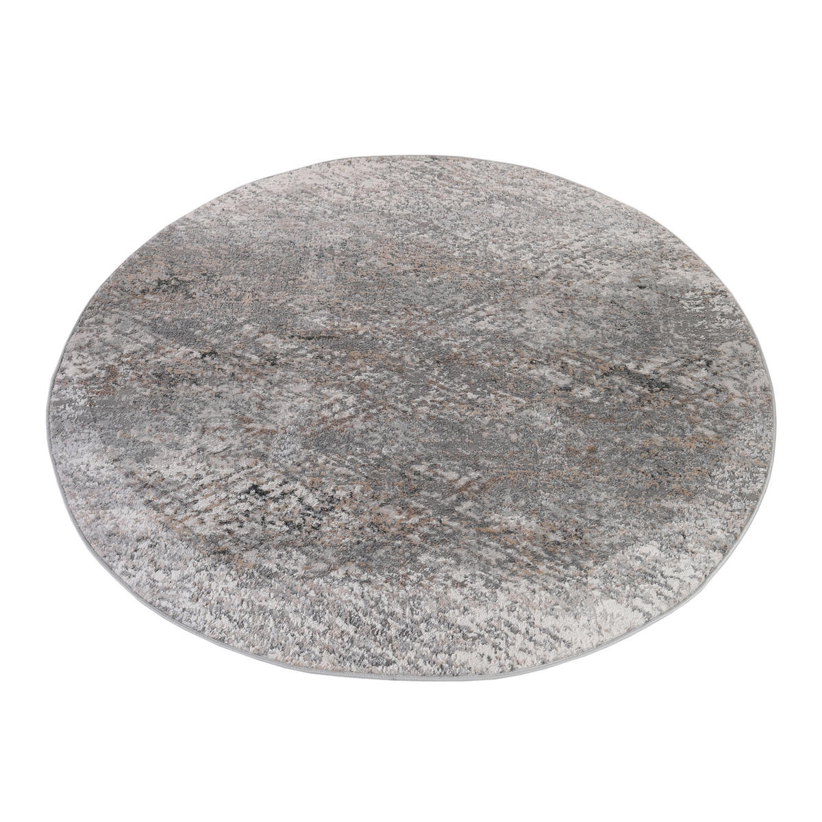 TEPPICH VALLEY Hellgrau Rund 160/160 cm - Hellgrau, Textil (160/160cm) - Tapiso