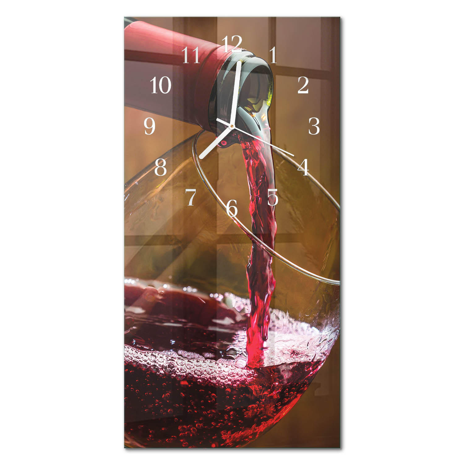 WANDUHR 30x60 cm - Big Ben - Rot, Glas (30/60/0.4cm) - TULUP