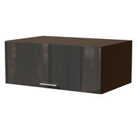 AUFSATZSCHRANK Essen W6B/90 Graphit Hochglanz / Lava Matt 90 / 59 / 36cm - Dunkelgrau/Graphitfarben, Holz/Holzwerkstoff (90/36/59cm) - Feldmann-Wohnen