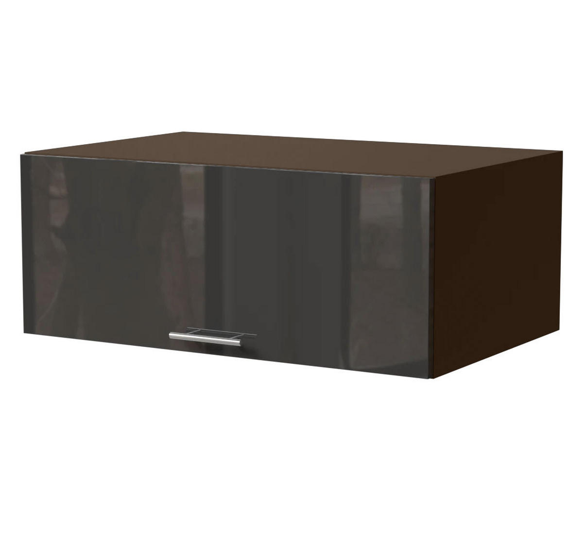 AUFSATZSCHRANK Essen W6B/90 Graphit Hochglanz / Lava Matt 90 / 59 / 36cm - Dunkelgrau/Graphitfarben, Holz/Holzwerkstoff (90/36/59cm) - Feldmann-Wohnen