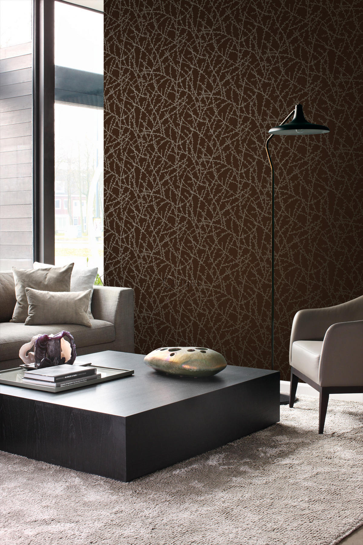 TAPETE Blütenzweige 53 cm x 10.05 m - Gelb, Papier (53/1000cm) - Origin Wallcoverings