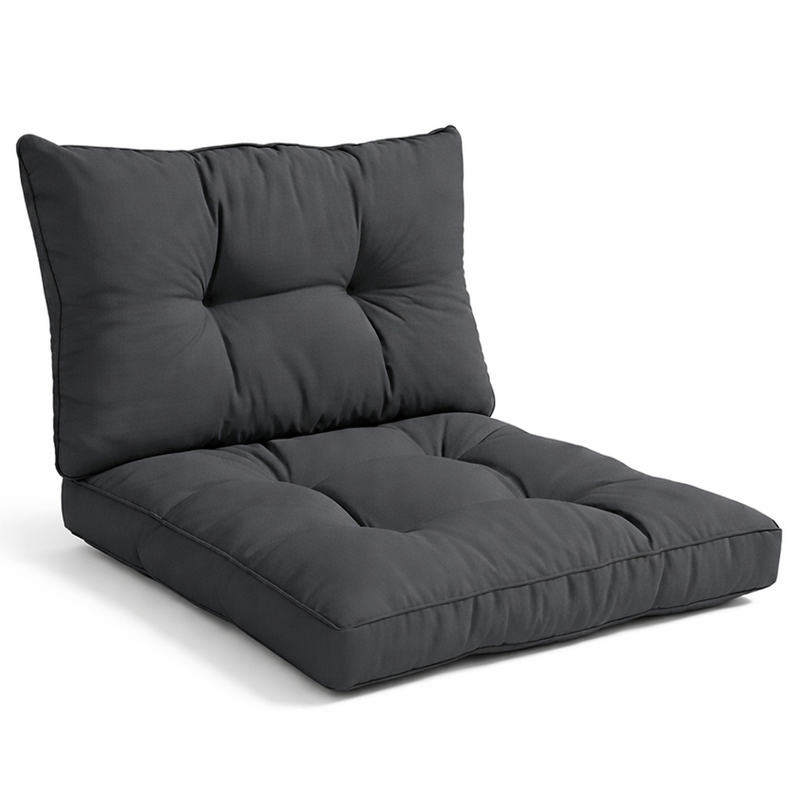 LOUNGEKISSEN Xluna Sitz 70x70x10cm mit Rücken 70x40x12cm Graphitgrau (2tlg) - Graphitfarben, Textil (70/70cm) - Beautissu 