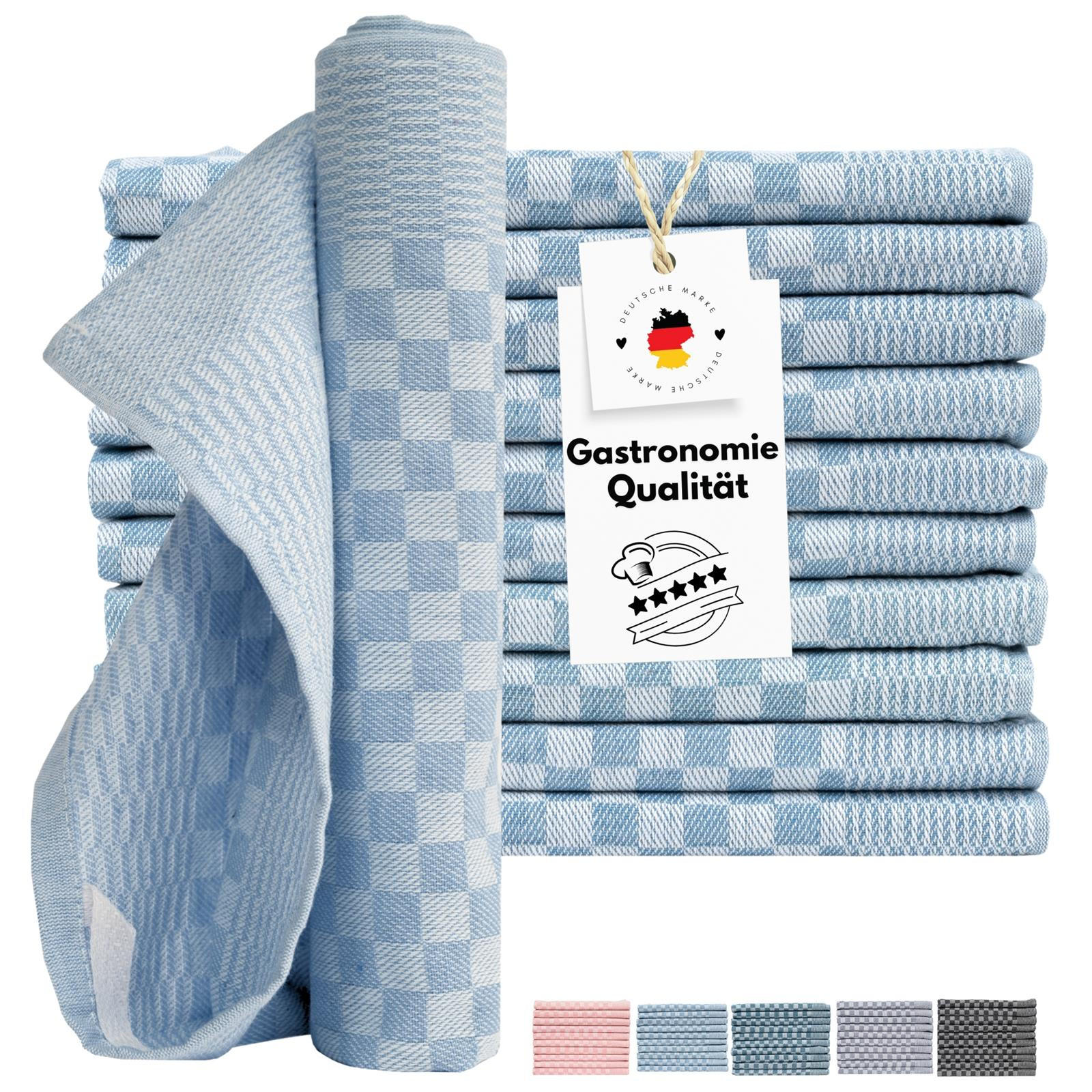 GESCHIRRTÜCHER 50x70 cm im 20er Set aus 100% Baumwolle, Zwirn-Qualität Grubentücher Aqua - Hellblau, Textil (50/70cm) - Carpe Sonno