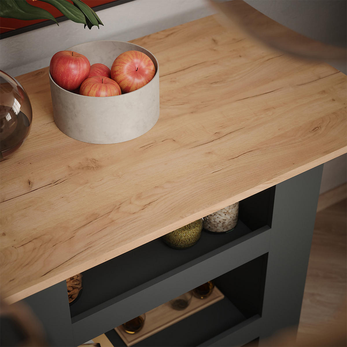 BAROVÝ STŮL Repose Zlatý dub power/antracit - medově dubová/antracitová, kompozitní dřevo (65/110/106cm) - Vicco