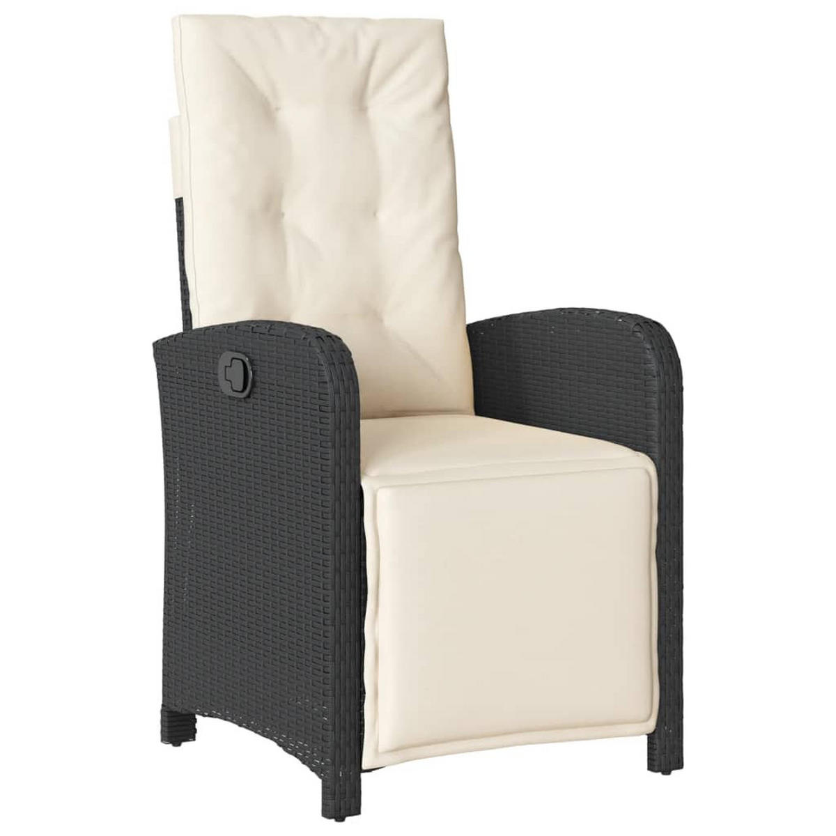 GARTEN-ESSGRUPPE 5-TLG. Mit Kissen Schwarz Poly Rattan - Schwarz, Kunststoff - vidaXL