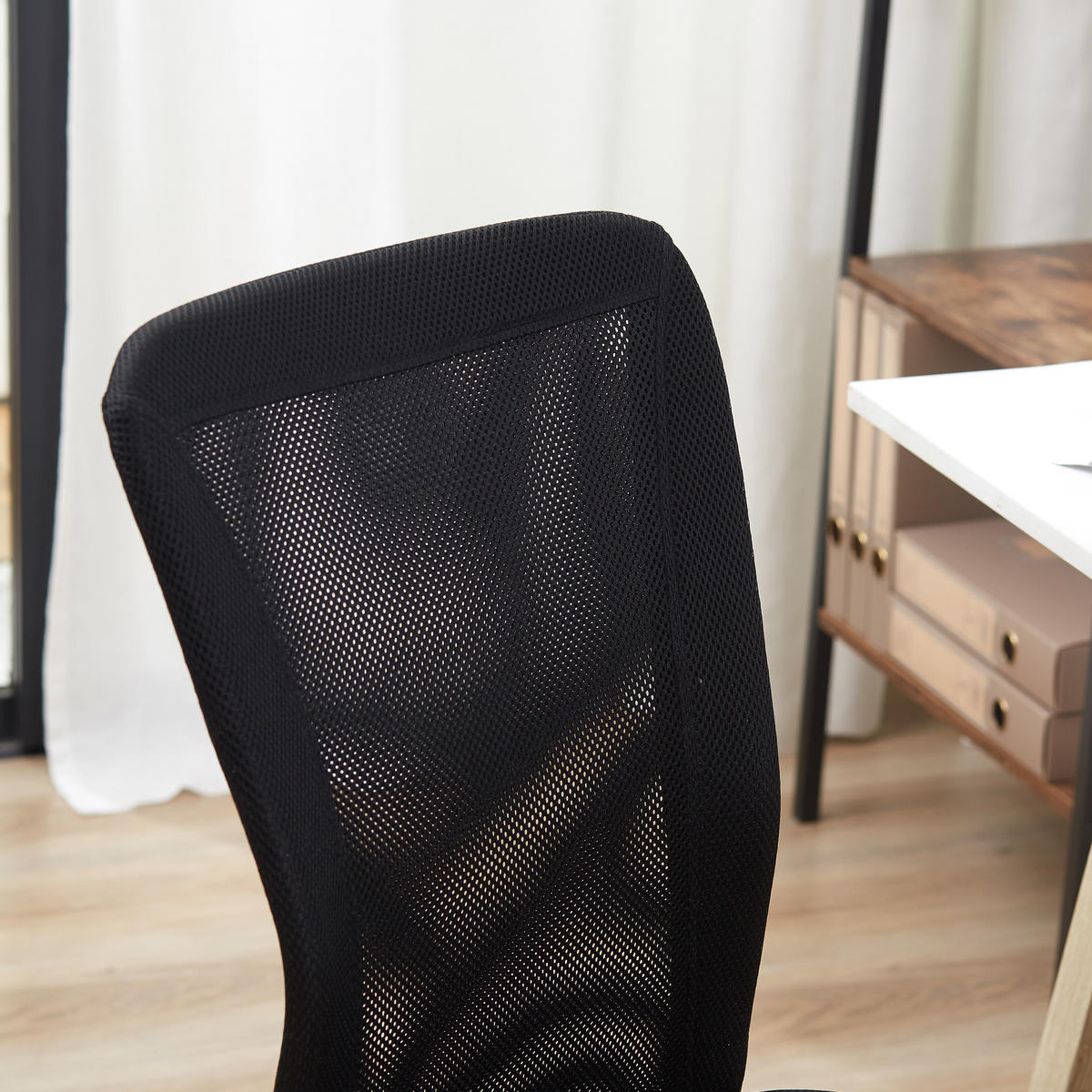 BÜROSTUHL höhenverstellbar 43 x 58 x 90-100 cm Polyester Black - Schwarz, Kunststoff (58/100/43cm) - Meubliv