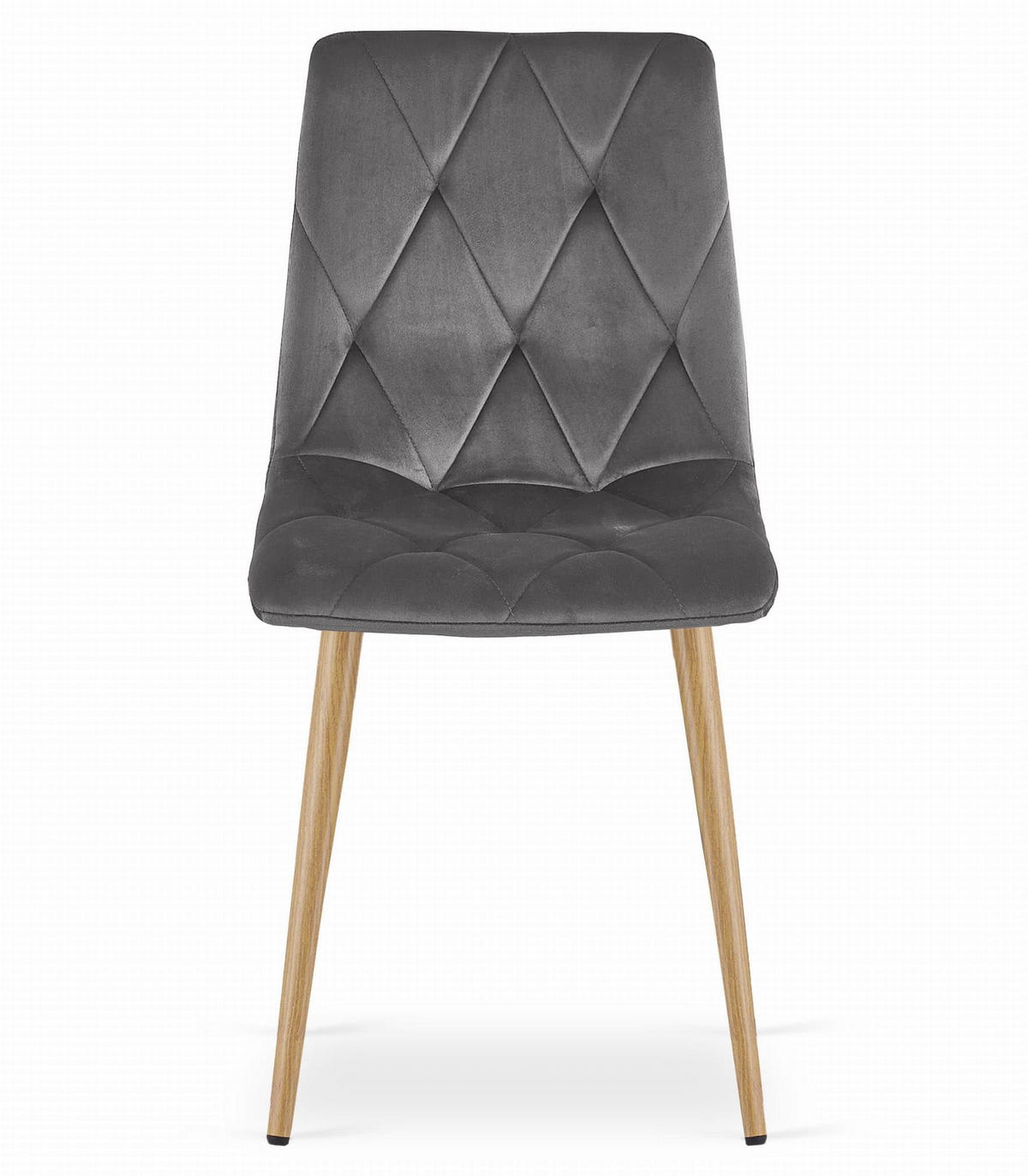 ESSZIMMERSTUHL 4er Set Dunkelgrauer Velours, Gepolsterte Sitzfläche, Holzbeine, Modernes Design - Grau, Textil (46/89/40cm) - Best For Home