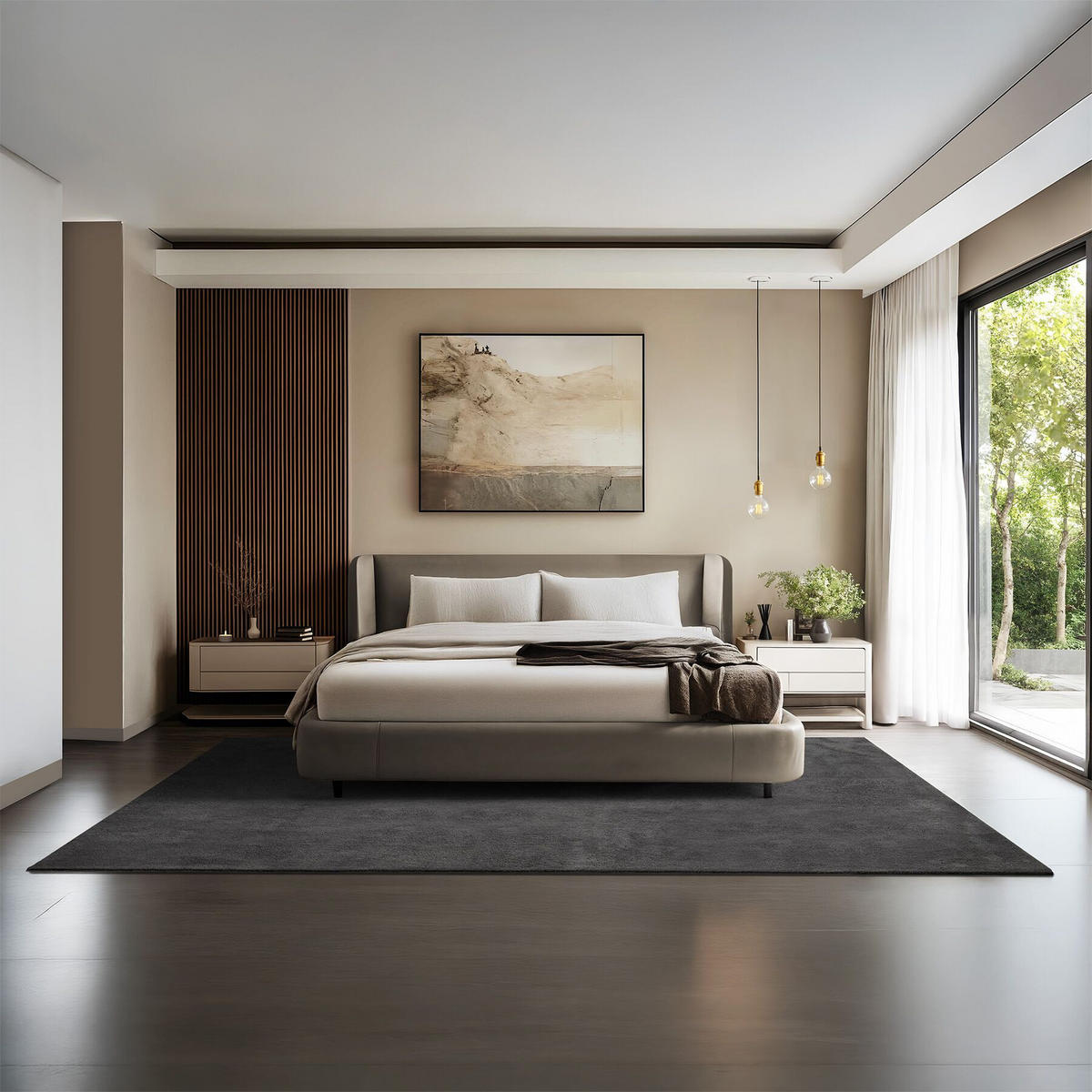 KURZFLORTEPPICH Soft Zone,rutschfeste Unterseite,anthrazit - Anthrazit, Textil (290/200cm) - tectake