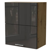 HÄNGESCHRANK Essen W8B/60-AV Eiche Artisan / Graphit Hochglanz 60 / 32,5 / 72cm - Graphitfarben/Eiche Artisan, Holz/Holzwerkstoff (60/72/32.5cm) - Feldmann-Wohnen