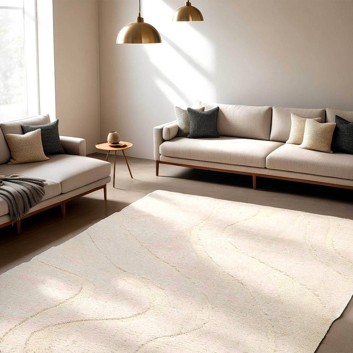 TEPPICH, Weiß - Weiß, Textil (120/170cm) - Oviala