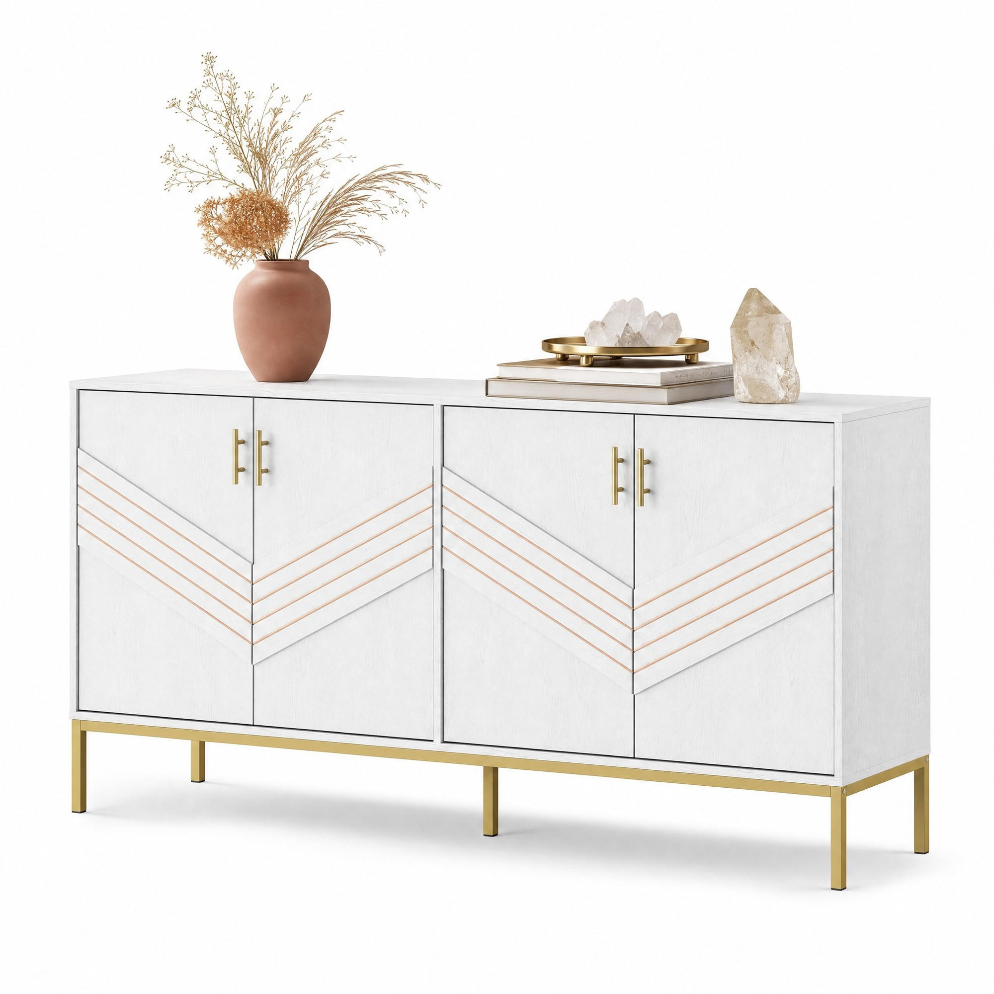 Ivmeu Sideboard Weiß 160x80.5x40 cm