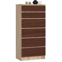 KOMMODE Eiche Sonoma, Dunkelbraun 130/60/40 - Dunkelbraun, Holzwerkstoff (60/130/40cm) - RAUMHIRSCH FURNITURE