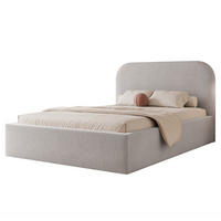 POLSTERBETT FUZZI 120x200 cm Grau Bouclé (Stoff Now or Never) - mit Bettkasten und Lattenrost - Grau, Holzwerkstoff/Textil (120/200cm) - Ravio