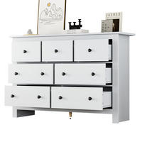 ANRICHTE Sideboard 152/40/88,5 cm aus Spanplatte mit 7 Schubladen im Landhausstil Weiß - Weiß, Holzwerkstoff (150/89/40cm) - Modenvie