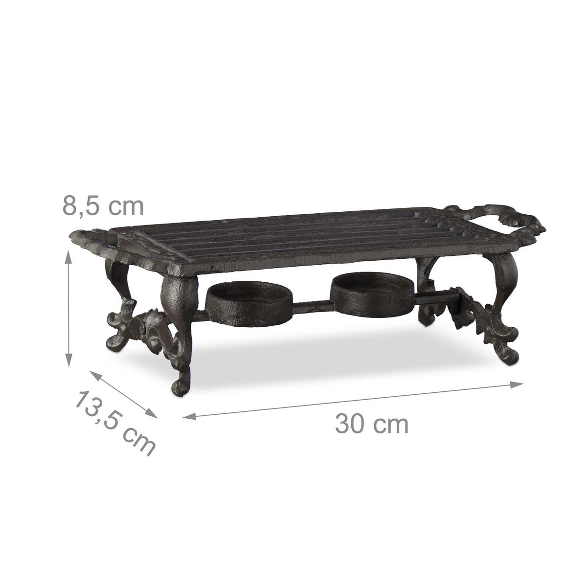 WARMHALTEPLATTE - Dunkelbraun, Metall (8.5cm) - Relaxdays