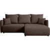 ECKSCHLAFSOFA Henry Mini braun rechts - Schwarz/Braun, Kunststoff/Textil (221/153cm) - Beautysofa