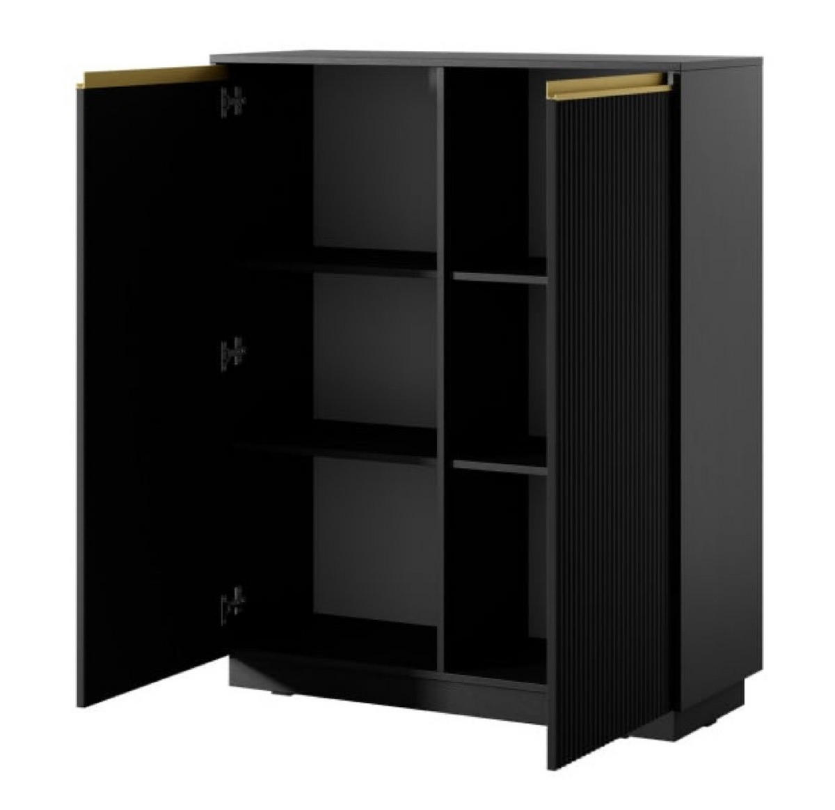 KOMMODE Schwarz KW104 Modern - Schwarz, Holzwerkstoff (103.5/127/39cm) - Sepro Meble