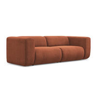 3-SITZER SOFA Chenille Stoff Orange - Terra cotta/Schwarz, Kunststoff/Textil (228/70/89cm) - Makamii