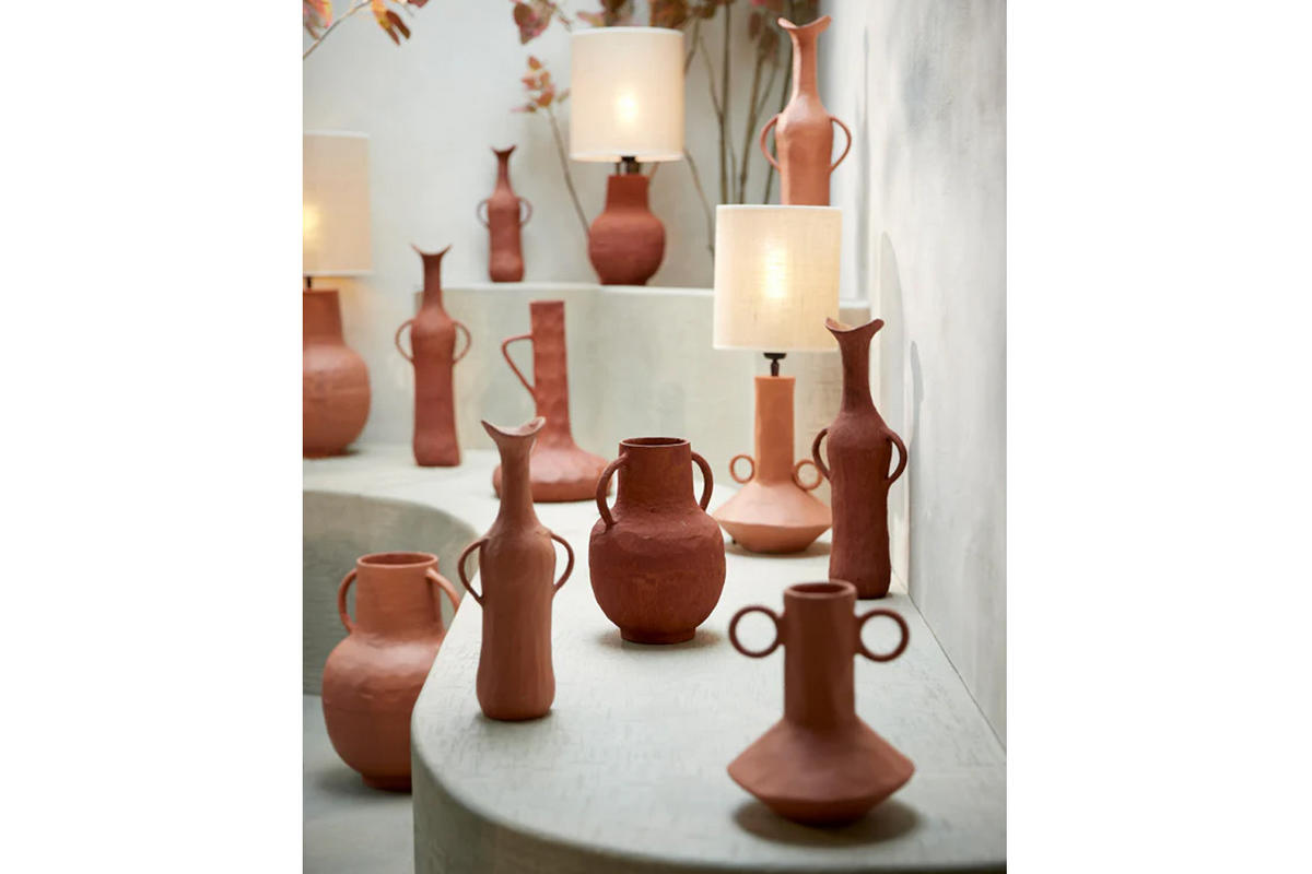 METALLVASE ANCONI 15x9,5x40 cm, Metall, Rot - Rot, Metall (40cm) - Light & Living