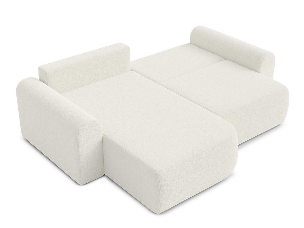 ECKSOFA L Form Otterton Creme 250/180/95 cm Links mit Schlaffunktion - Creme/Schwarz, Kunststoff/Textil (180/250cm) - AX Living