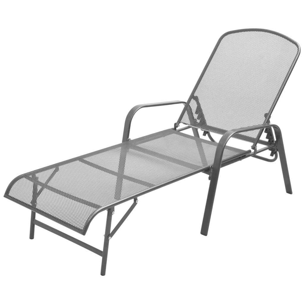 SONNENLIEGE Stahl Anthrazit - Anthrazit, Metall (183/103/66cm) - vidaXL