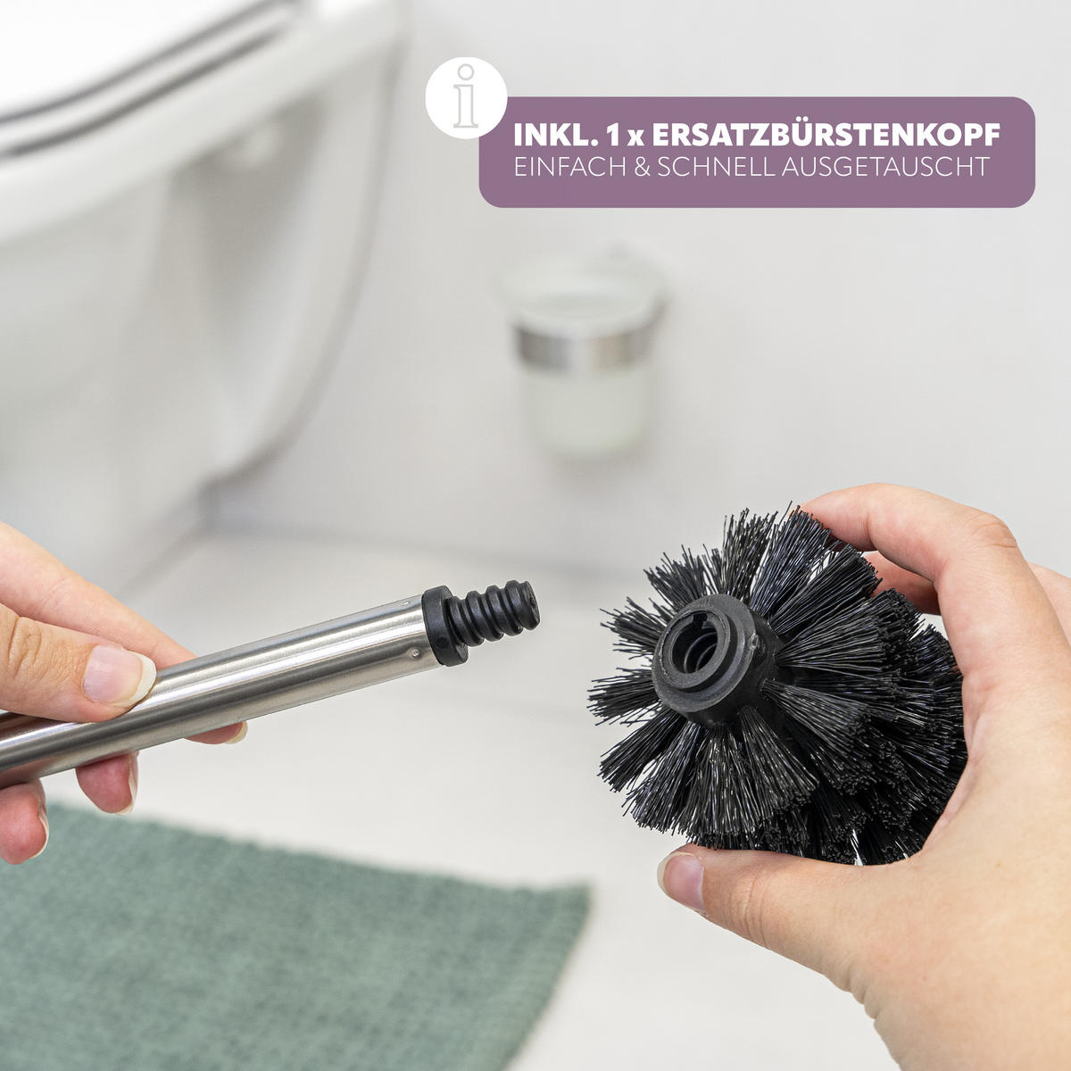 BADEZIMMER-ZUBEHÖR-SET PIAZZA 2tlg., Edelstahl, matt - Silberfarben, Metall (14.5/35/11.5cm) - bremermann