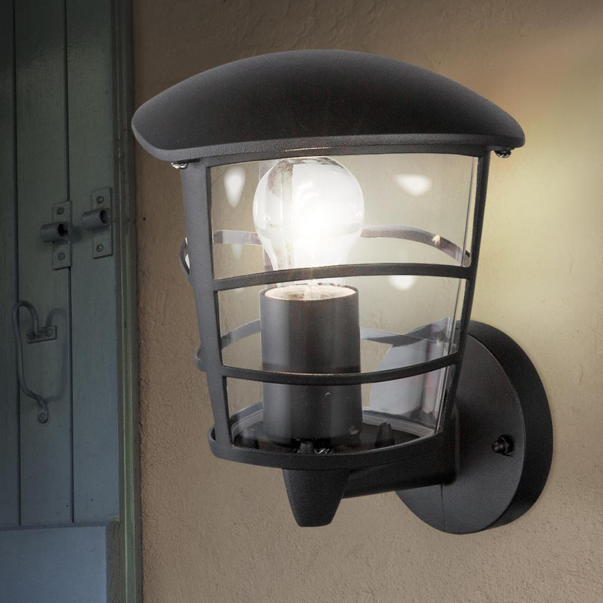 LED WANDLAMPE Aluminium Schwarz - Schwarz, Metall (19.5/16.5/22.5cm) - Globo Lighting