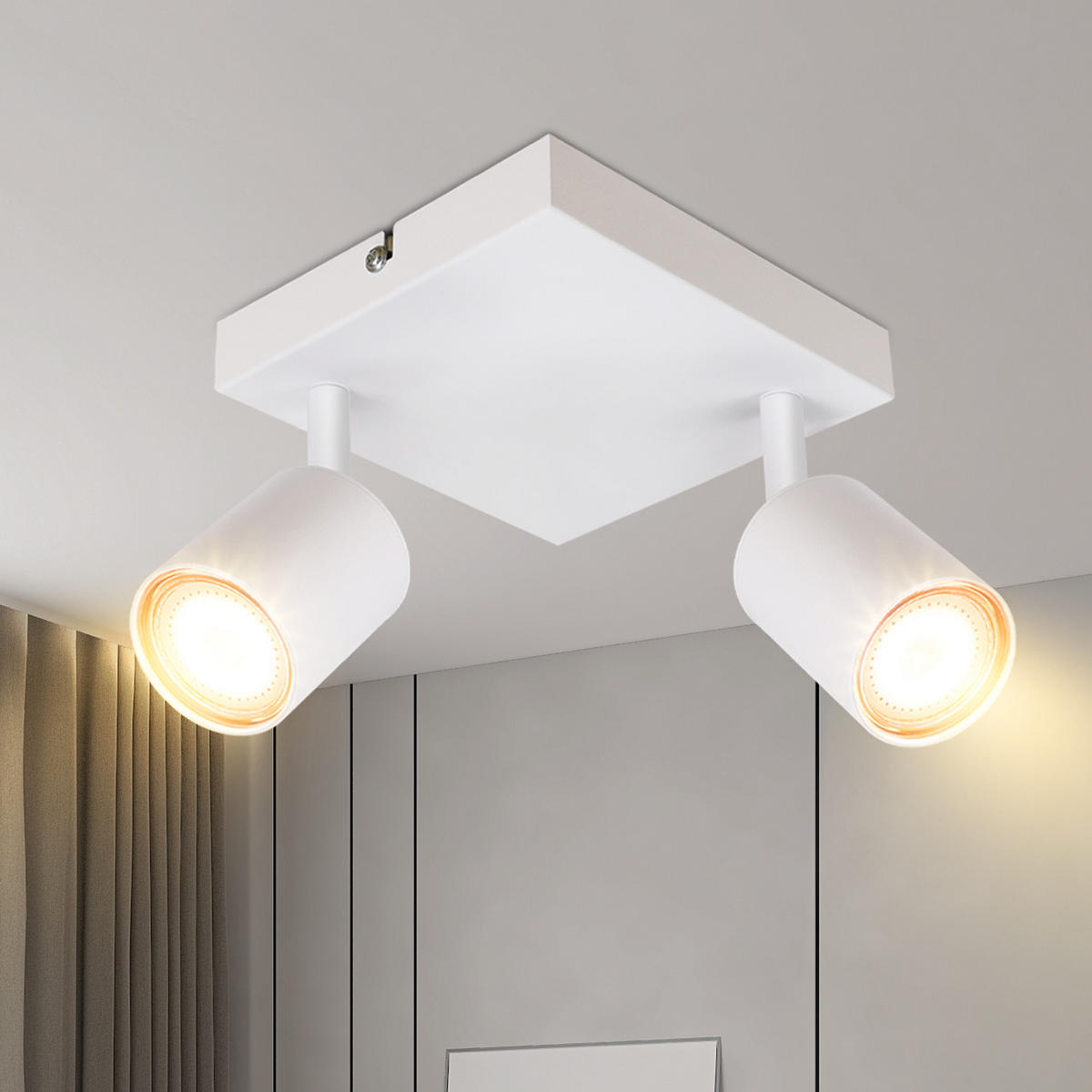 STRAHLER Bergheim 2-flammig 15/15/14.4 cm - Weiß, Metall (15/15/14.4cm) - Nettlife