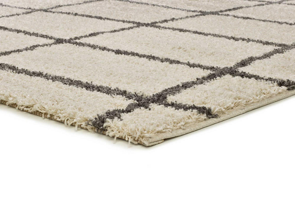 HOCHFLORTEPPICH im skandinavischen Stil Weiß Atlas 133/190 cm - Weiß, Naturmaterialien/Textil (133/190cm) - Atticgo