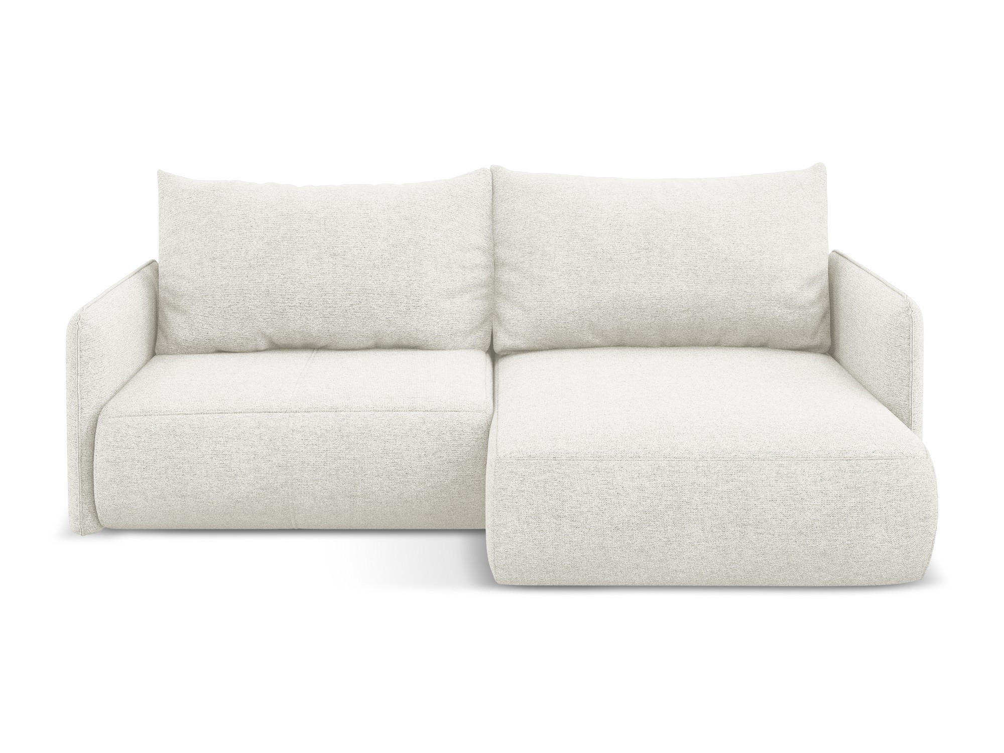 ECKSOFA mit Schlaffunktion Chenille Stoff Weiß - Schwarz/Weiß, Kunststoff/Textil (207/148cm) - Makamii
