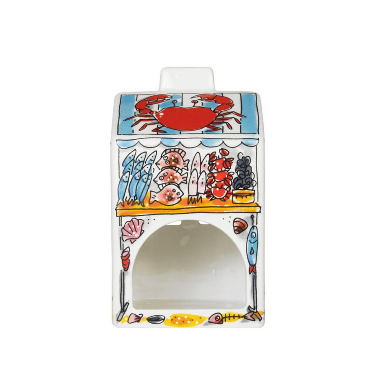 LICHTHAUS Strandhaus in Bunt - 14,50cm - Multicolor, Keramik (8.5/14.5/8.3cm) - Blond Amsterdam